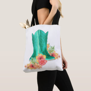 Bolsa Tote Saco De Sapos E Flores Ocidentais