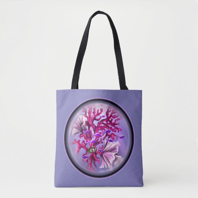 Bolsa Tote Saco de Sereia do Oceano Roxo (Frente)