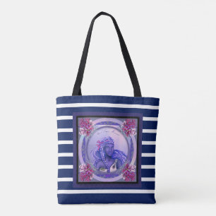Bolsa Tote Saco de Sereia do Oceano Roxo