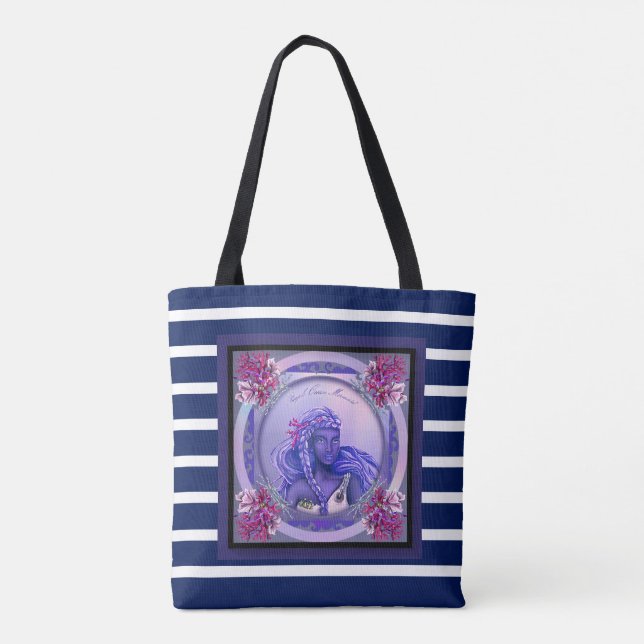 Bolsa Tote Saco de Sereia do Oceano Roxo (Verso)