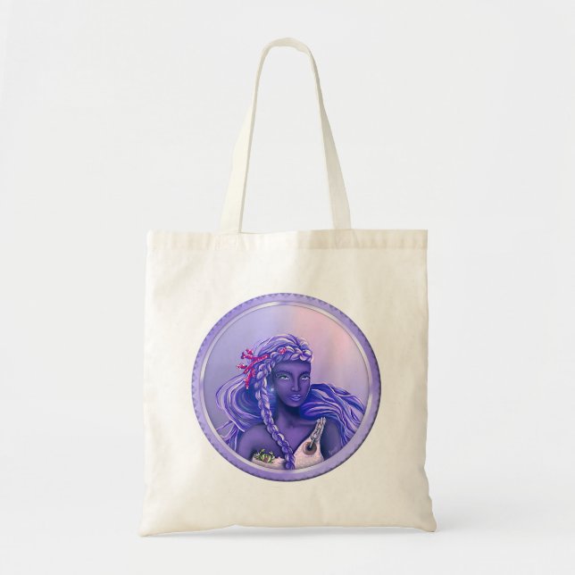 Bolsa Tote Saco de Sereia do Oceano Roxo (Frente)