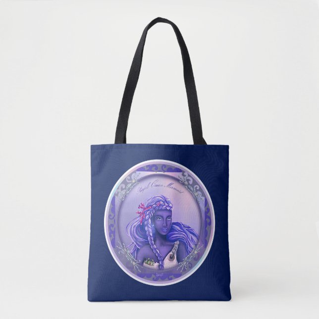 Bolsa Tote Saco de Sereia do Oceano Roxo (Frente)