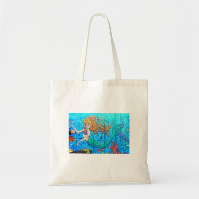 Bolsa Tote saco de sereia submarina (Frente)