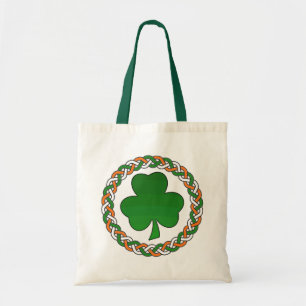 Bolsa Tote Saco de shamrock celeste branco-laranja-verde
