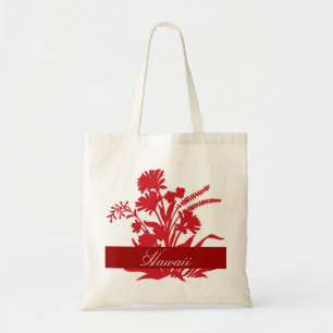 Bolsa Tote Saco de souvenir reutilizável de flor vermelha no