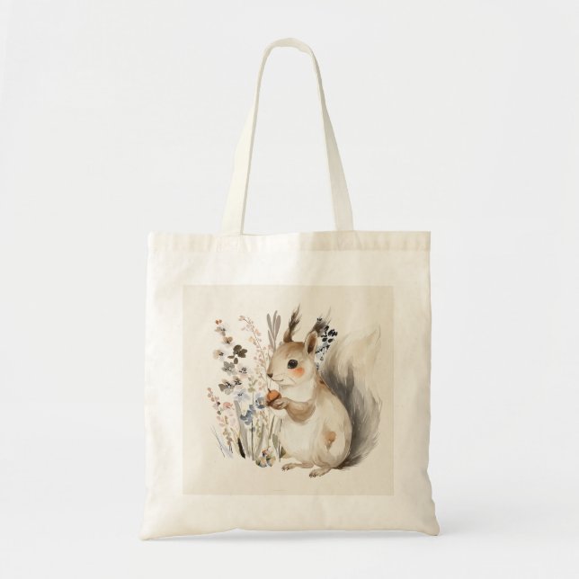 Bolsa Tote Saco de Tesouros Personalizado de Esquilo (Frente)