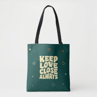 Bolsa Tote Saco de Tipografia Romântica Presente de Dia dos N