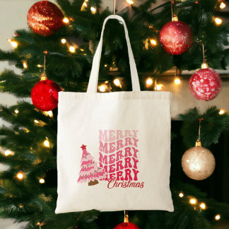 Bolsa Tote Saco de toa rosa feliz de Natal