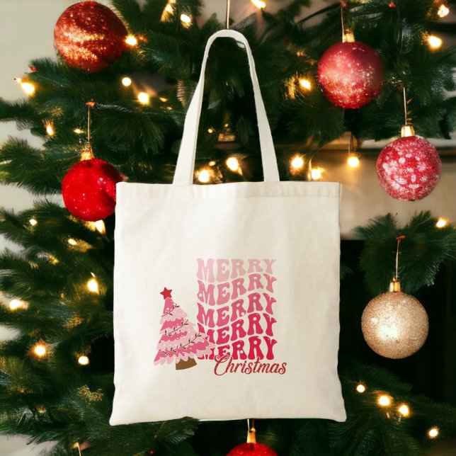 Bolsa Tote Saco de toa rosa feliz de Natal (Criador carregado)