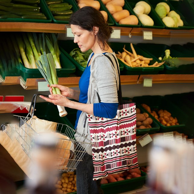 Bolsa Tote Saco de toalha aztec de etnia vermelha (Criador carregado)