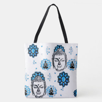 Bolsa Tote Saco de toalha Buda de lotus azul
