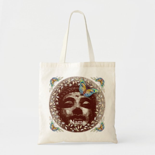Bolsa Tote Saco de toalha da borboleta Buddha (Frente)
