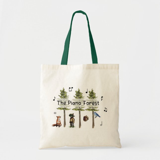 Bolsa Tote Saco de toalha da Floresta de Piano (Frente)