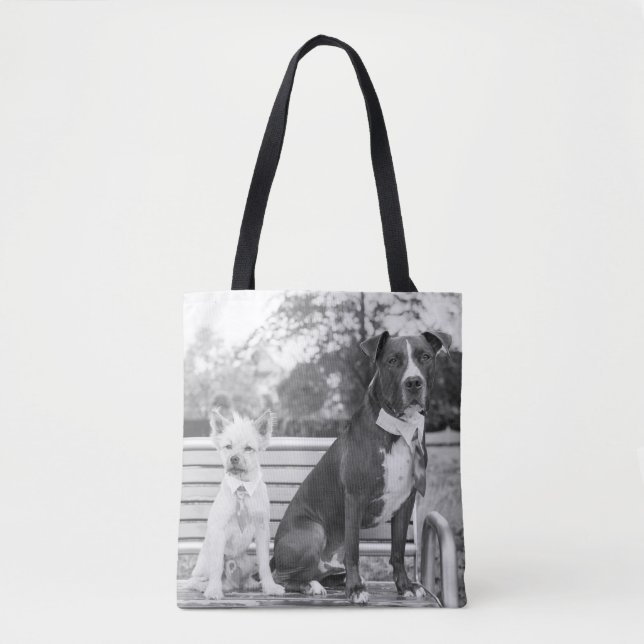 Bolsa Tote Saco de toalha de casamento de cães (Frente)