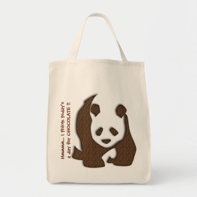 Bolsa Tote Saco de toalha de chocolate Panda (Frente)