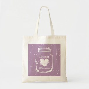 Bolsa Tote Saco de toalha de noiva de pedreiro roxo para madr
