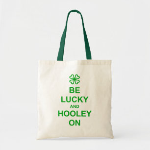 Bolsa Tote Saco de toalha de orçamento verde 'Sorte'