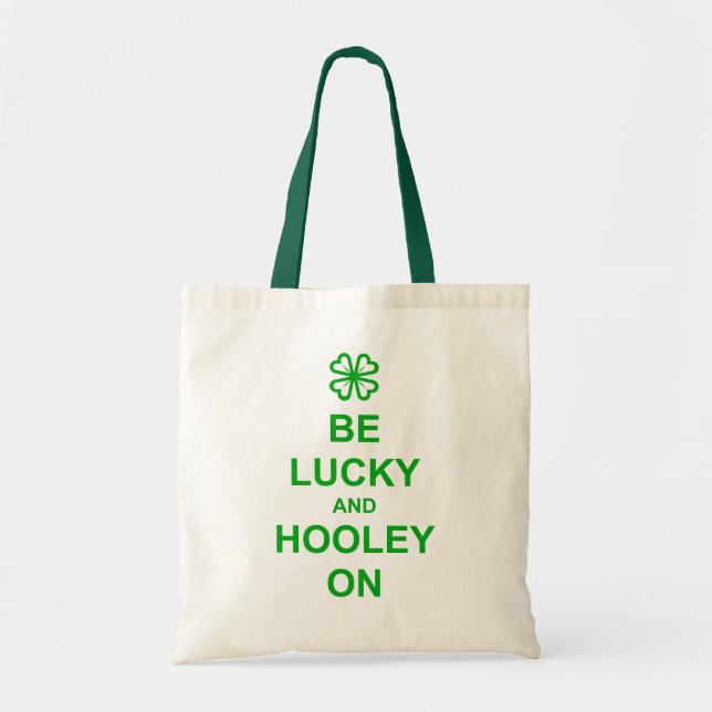 Bolsa Tote Saco de toalha de orçamento verde 'Sorte' (Frente)