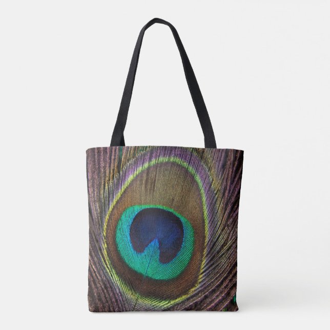 Bolsa Tote Saco de toalha de pena de peacock (Verso)
