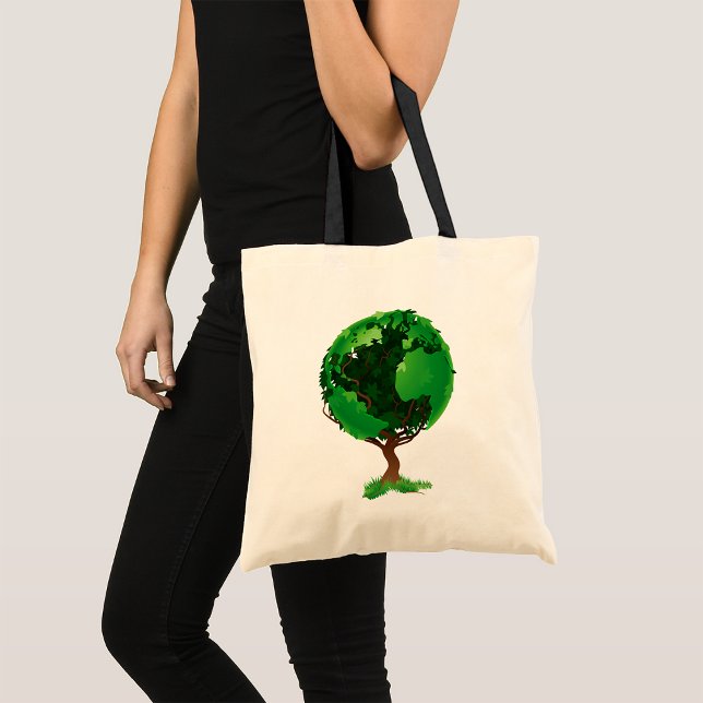 Bolsa Tote Saco de toalha do globo verde (Criador carregado)