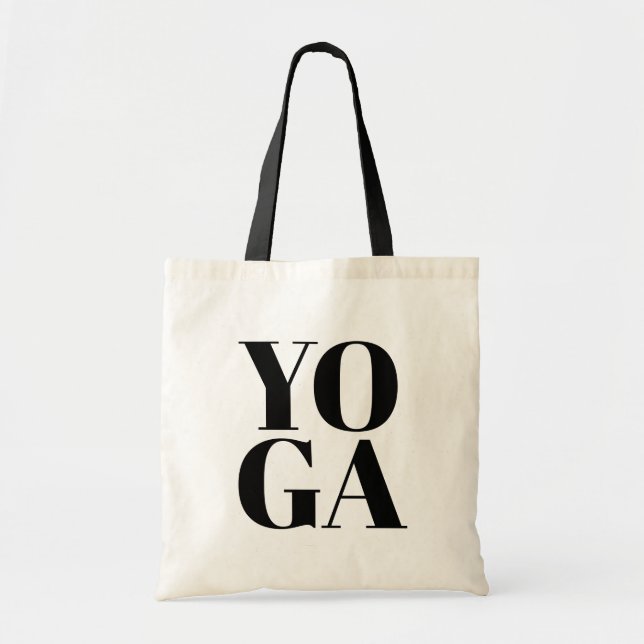 Bolsa Tote Saco de toalha do YOGA com tipografia moderna (Frente)