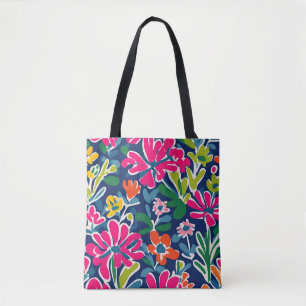 Bolsa Tote Saco de toalha floral brilhante