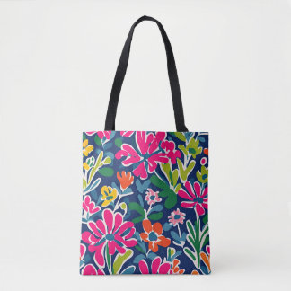 Bolsa Tote Saco de toalha floral brilhante