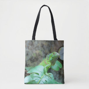 Bolsa Tote Saco de toalha iguana verde