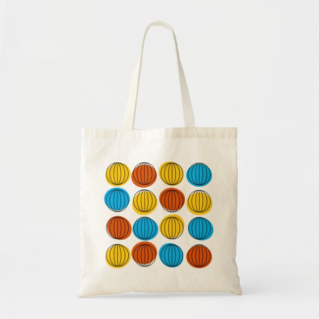 Bolsa Tote Saco de toalha Multi Quadrado do Globo (Frente)