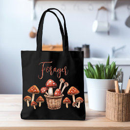 Bolsa Tote Saco de Toalha Preta do Mushroom Forager