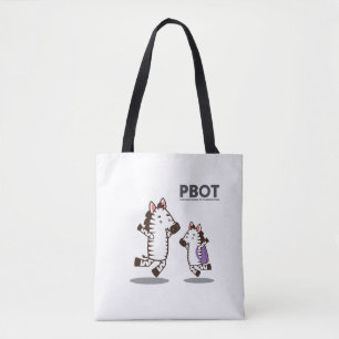 Bolsa Tote Saco de toalha Zebra Feliz PBOT