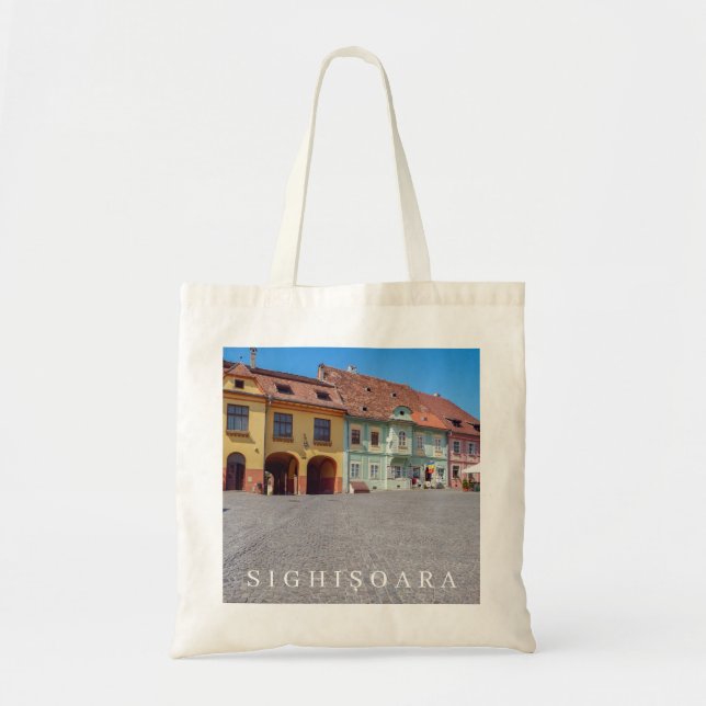 Bolsa Tote Saco de toalhas da Praça Citadel Sighisoara (Frente)