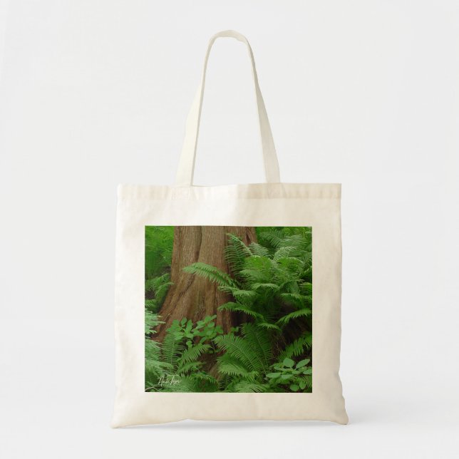 Bolsa Tote Saco de toalhas de Sequoia e Ferns (Frente)