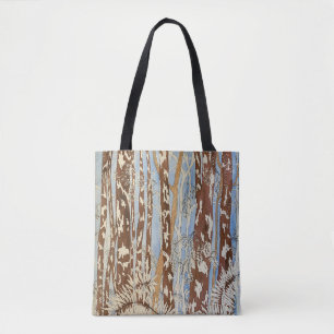Bolsa Tote Saco de Toia da Floresta Azul-Claro e Marrom