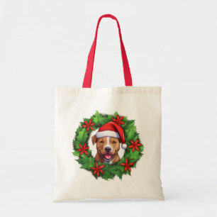 Bolsa Tote Saco de Toia de Feno de Natal Pit Bull