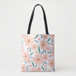 Bolsa Tote Saco de Toia Floral Rosa-Coral Claro