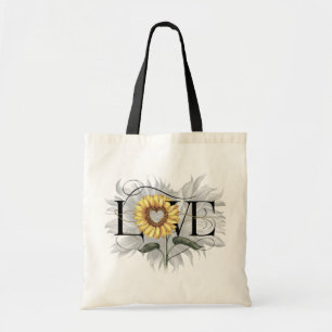 Bolsa Tote Saco de Topete de Amor com Flor de Corte de dia de