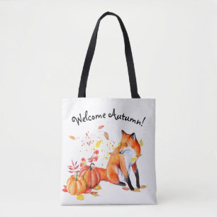 Bolsa Tote Saco de Toque de Fox de outono de Boas-vindas