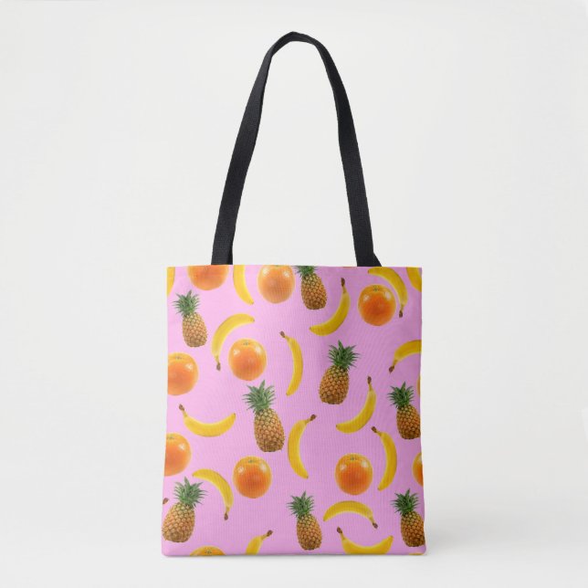 Bolsa Tote Saco de Toque de Fruta Tropical (Frente)