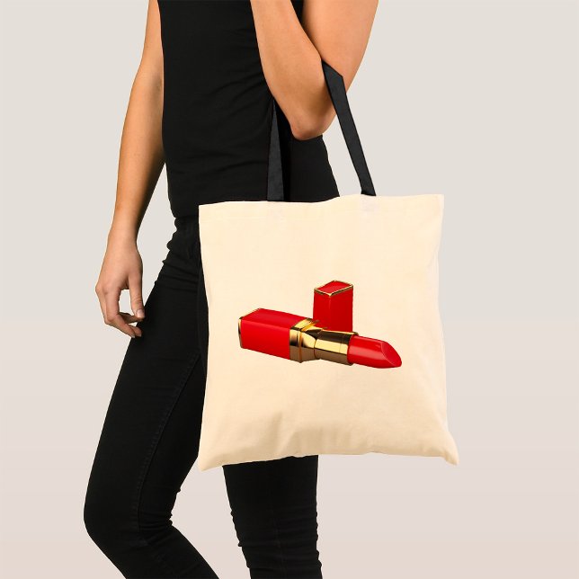 Bolsa Tote Saco de Toque de Maquiagem do Lipstick Vermelho (Criador carregado)