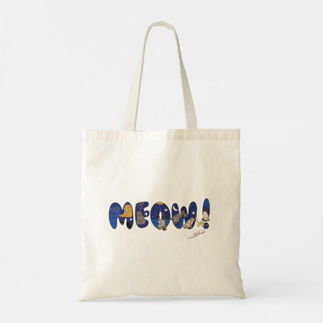 Bolsa Tote Saco de Toque de Meow (Verso)