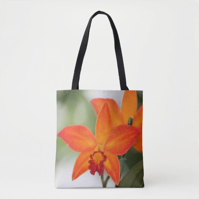 Bolsa Tote Saco de Toque de Orquídea Tropical (Frente)
