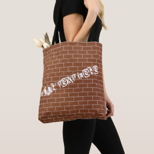 Bolsa Tote Saco de Toque de Parede de tijolos com Texto Perso