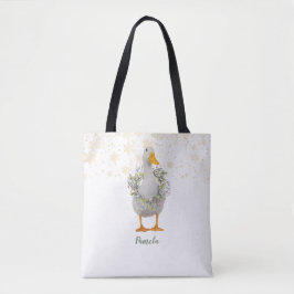 Bolsa Tote Saco de Toque de Pato Branco de Natal
