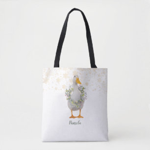 Bolsa Tote Saco de Toque de Pato Branco de Natal