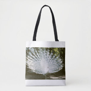 Bolsa Tote Saco de Toque de Pavão Branco