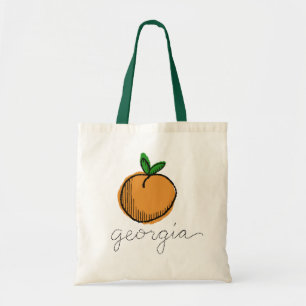Bolsa Tote Saco de Toque de Pêssego da Geórgia Retrospectiv