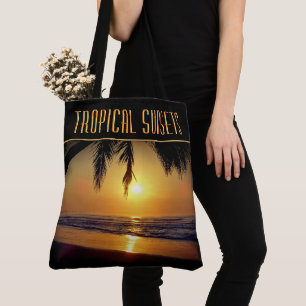 Bolsa Tote Saco de Toque de Pôrs do sol Tropicais