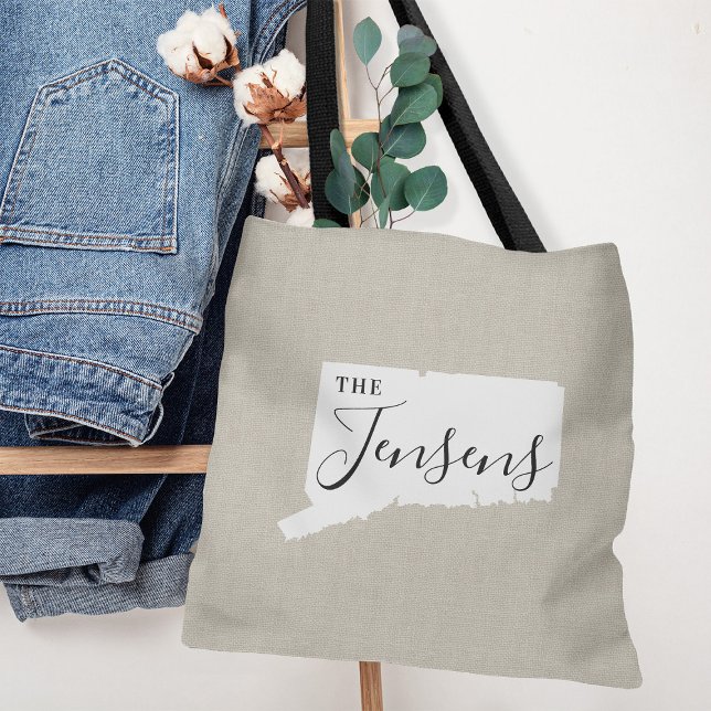 Bolsa Tote Saco de Toque do Estado do Monograma da Família Co (Criador carregado)