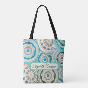 Bolsa Tote Saco de Toque dos Círculos de Boho
